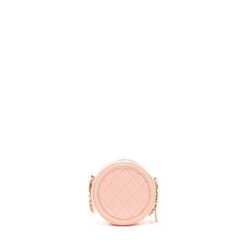 Chanel mini Round Vanity with chain caviar pink GHW