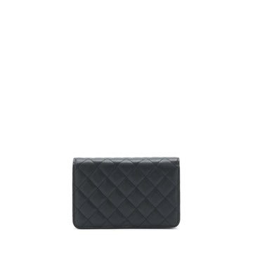 Chanel 22S Detailed Logo Wallet On Chain Caviar Black LGHW