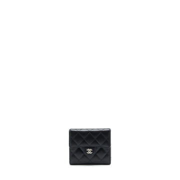 Chanel Small Classic Compact Wallet Lambskin Black SHW