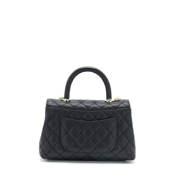 Chanel Small Coco Handle Caviar Black LGHW (Microchip)