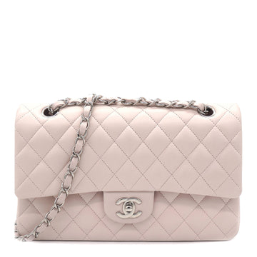 Chanel Light Pink Quilted Lambskin Leather Classic Double Flap Bag