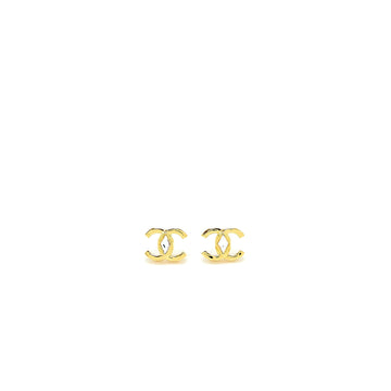 Chanel CC Logo Earring with Diamond Shaped Crystal Gold Tone
