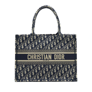 Dior Small Booktote Bag Blue Oblique Embroidery
