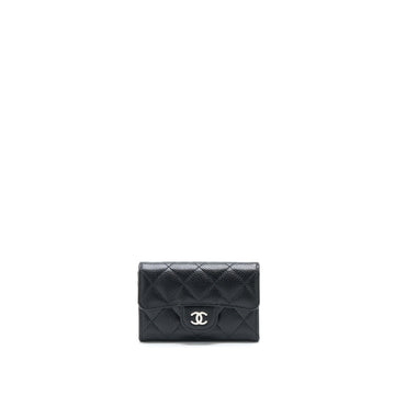 Chanel Classic Flap  Holder Caviar Black SHW (Hologram)