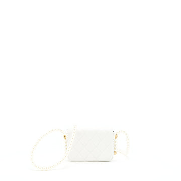 Chanel Pearl Crush Mini Crossbody Bag Lambskin White GHW