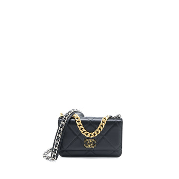 Chanel 19 Wallet on Chain Lambskin Black Multicolour Hardware