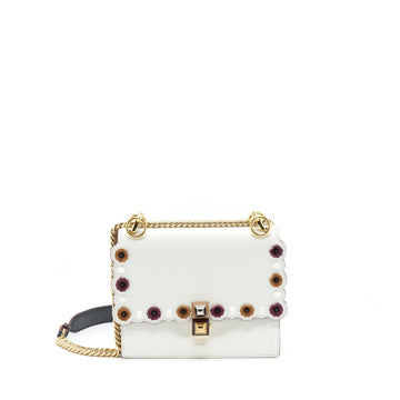 Fendi Kan I Bag White/Multicolour Gold And Silver Hardware