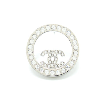 Chanel Round Crystal CC Earrings SHW