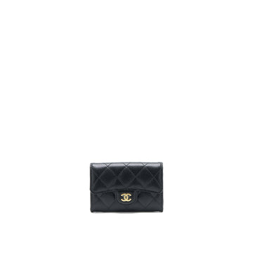 Chanel Classic Flap holder Caviar Black GHW(Microchip)