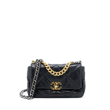 Chanel Small 19 Bag Goatskin Black Multicolour Hardware