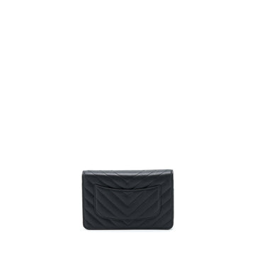 Chanel 2.55 So Black Wallet On Chain Calfskin With Black Hardware
