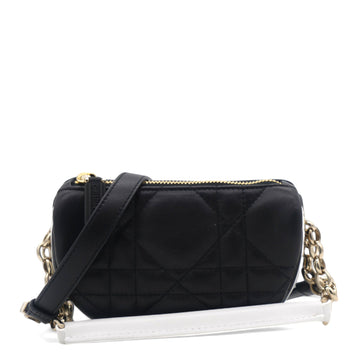 Dior Lambskin Cannage Mini Dior Vibe Hobo Bag Black
