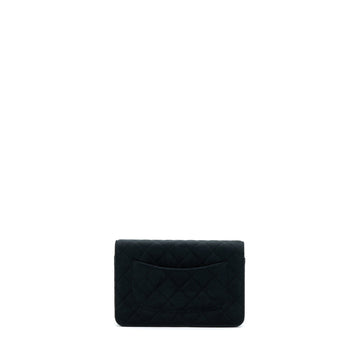 Chanel Velvet Pearl Crush Wallet On Chain Black LGHW