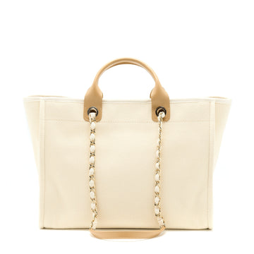 Chanel Deauville Pearl Tote Canvas GHW