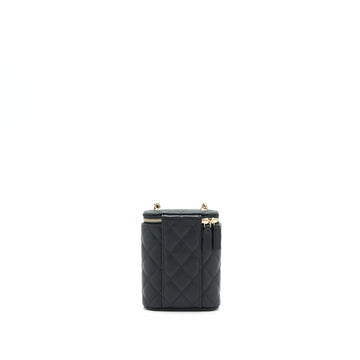 Chanel 22P Vertical Mini Vanity With CC Logo Chain Caviar Black LGHW