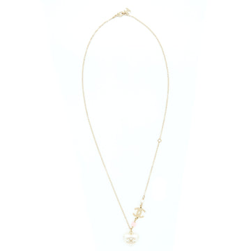 Chanel Heart Necklace Light Gold Tone
