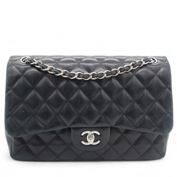 Chanel Lambskin Quilted Jumbo Double Flap Black