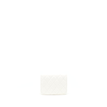 Chanel 21b Pearl crush mini flap bag with chain/belt bag white GHW