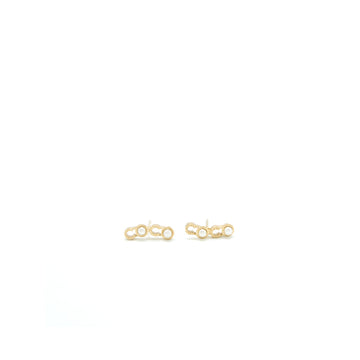 Chanel Coco Letters Earrings Pearl Light Gold Tone