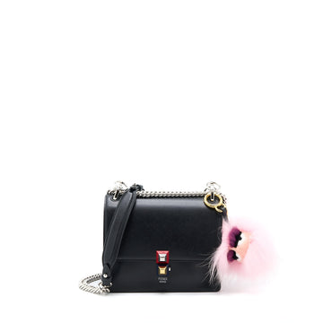 Fendi Kan I Calfskin Black SHW With An Extra Bag Charm