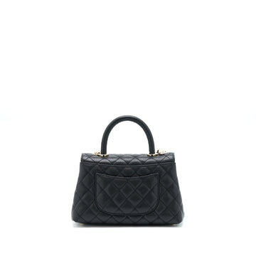 Chanel Small Coco Handle Caviar Black LGHW (Microchip)