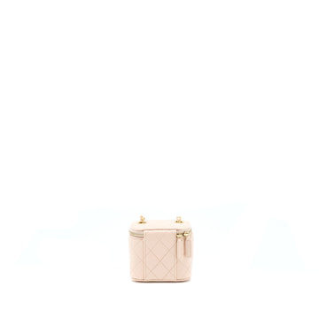 Chanel Pearl Crush Mini Vanity With Chain Lambskin Light Pink GHW