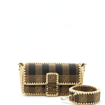 Fendi Baguette Shoulder Bag Fabric Brown/Cream