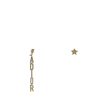 Dior Metal J’ADIOR Star Drop Chain Earrings Aged Gold