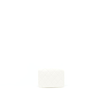 Chanel Pearl Crush Mini Flap Belt Bag White Lambskin GHW