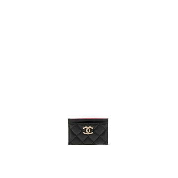 Chanel 23P Quilted CC Logo  Holder Caviar Black LGHW (Microchip)