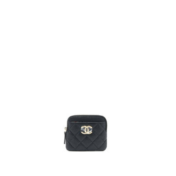 Chanel 23C Zipped Coin Purse Caviar Black LGHW (Microchip)