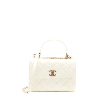 Chanel Small Trendy CC Lambskin White RGHW (Microchip)