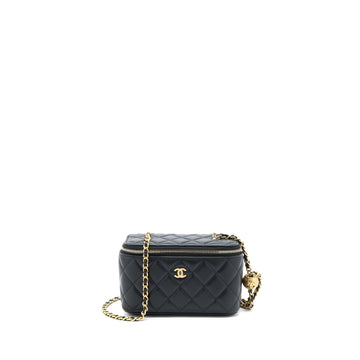 Chanel Pearl Crush Long Vanity Lambskin Black GHW (Microchip)