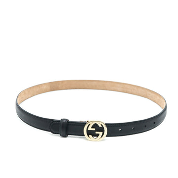 Gucci GG Logo Belt 85cm Black LGHW