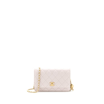 Chanel Pearl Crush Wallet on Chain Lambskin Lialic/Light Purple Brushed GHW (Microchip)