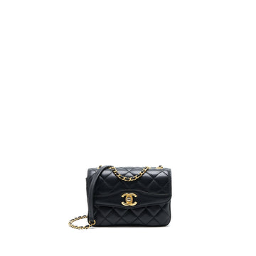Chanel Seasonal Flap Bag Lambskin Black Brushed GHW