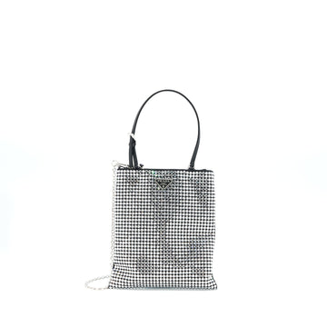 Prada Crystal Satin Handbag With Crystal Black SHW