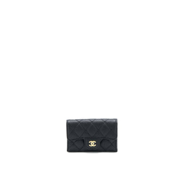 Chanel Classic Flap  Holder Caviar Leather Black LGHW