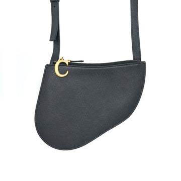 Dior Saddle Trio Crossbody Pouch Calfskin Black GHW