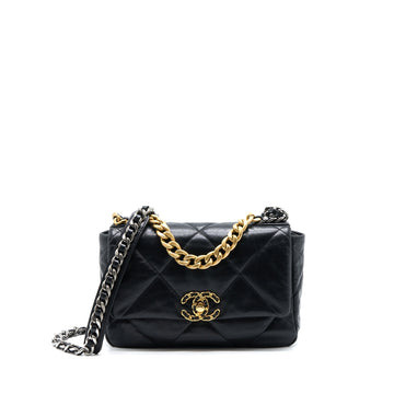 Chanel Small 19 Bag Goatskin Black Multicoloured Hardware