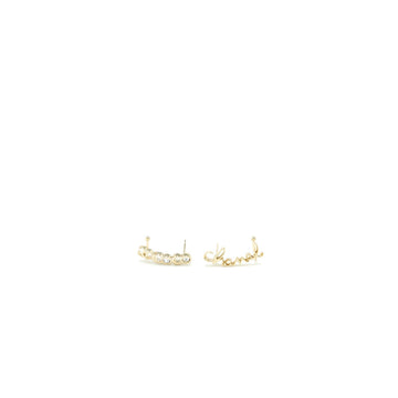 Chanel Coco/Chanel Letter Earrings Crystal Light Gold Tone