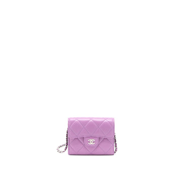 Chanel Clutch On Chain Lambskin Purple SHW
