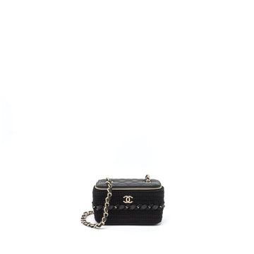 Chanel Long Vanity with Giant Chain Tweed/Lambskin Black LGHW