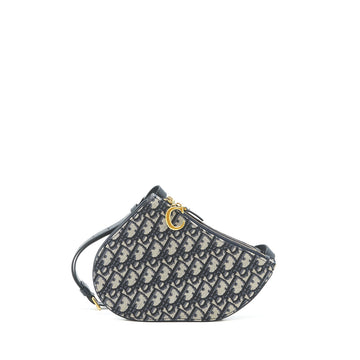 Dior Saddle Trio Crossbody Pouch blue Oblique