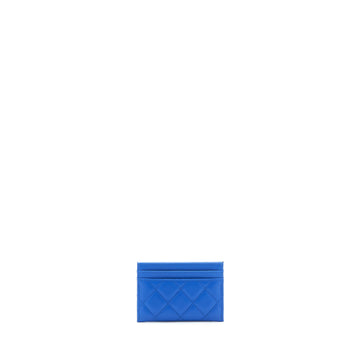 Chanel Classic CC Card Holder Lambskin Blue SHW