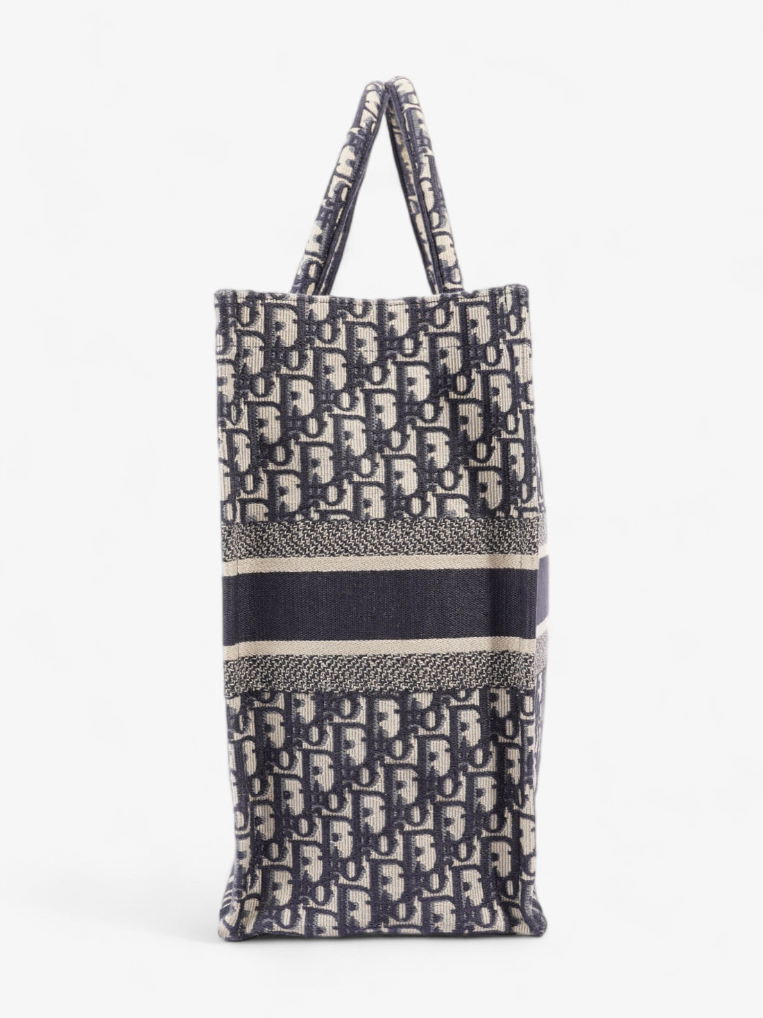 Christian Dior Book Tote Ecru and Blue Dior Oblique Canvas Large