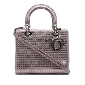 Dior Medium Metallic Microcannage Lady Dior (SHG-rFTqIT)