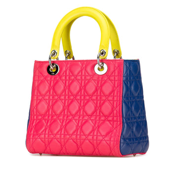 Dior Medium Tricolor Lambskin Cannage Lady Dior