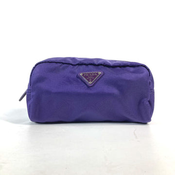 PRADA Pouch 1NA350 Nylon purple Triangle logo Women Used