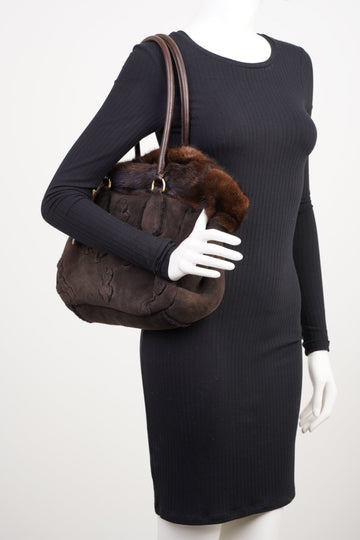 Prada Shearling Bag Brown Shearling